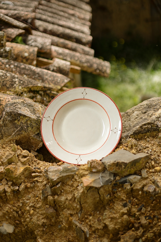 Assiette creuse avec bordure - Œil De Perdrix _
